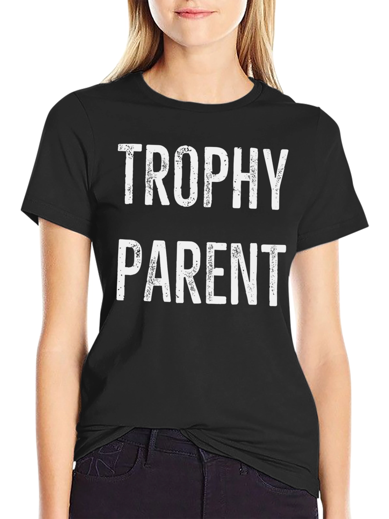 Trophy Parent Graphic T-Shirt - Black Cotton Tee