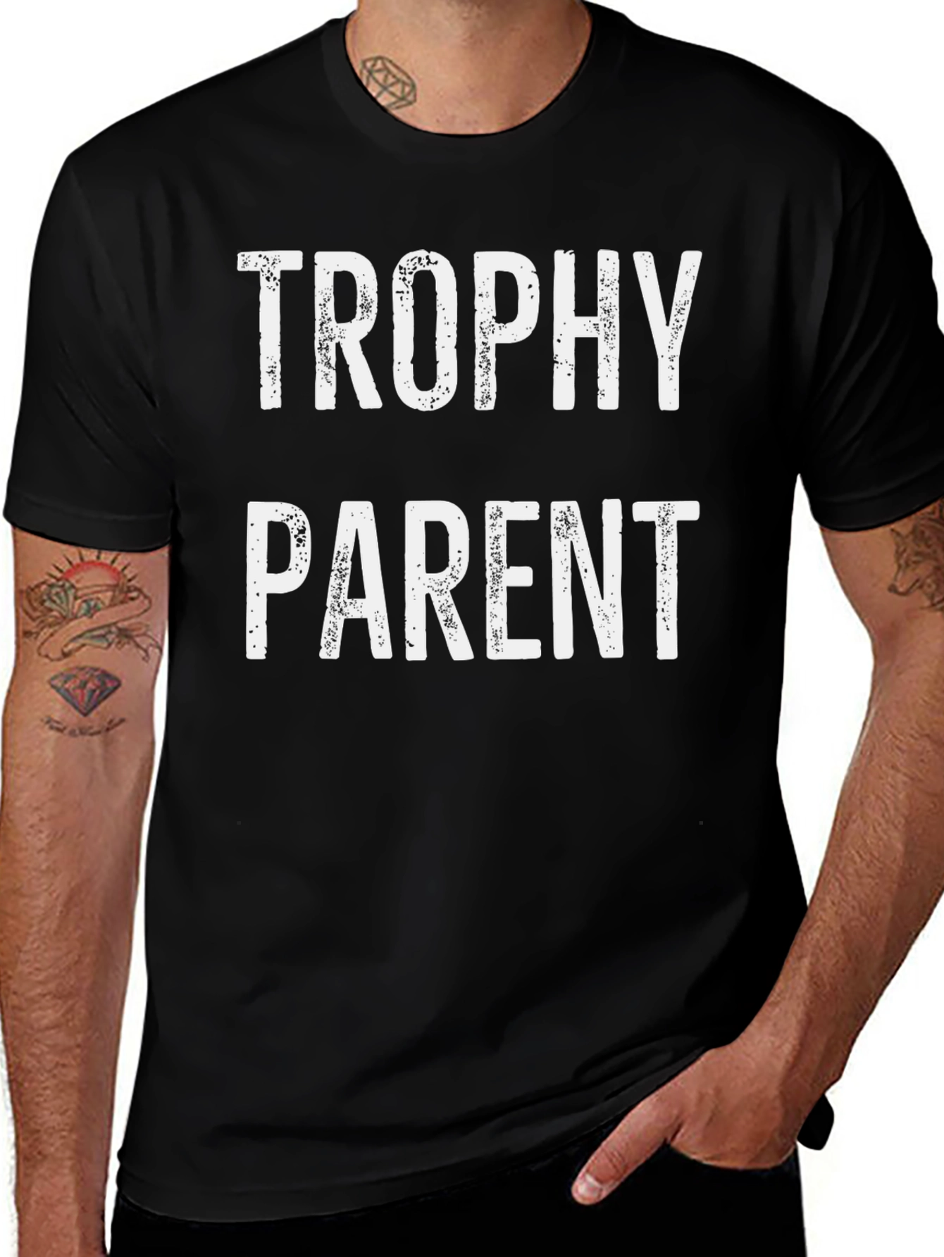 Trophy Parent Graphic T-Shirt - Black Cotton Tee