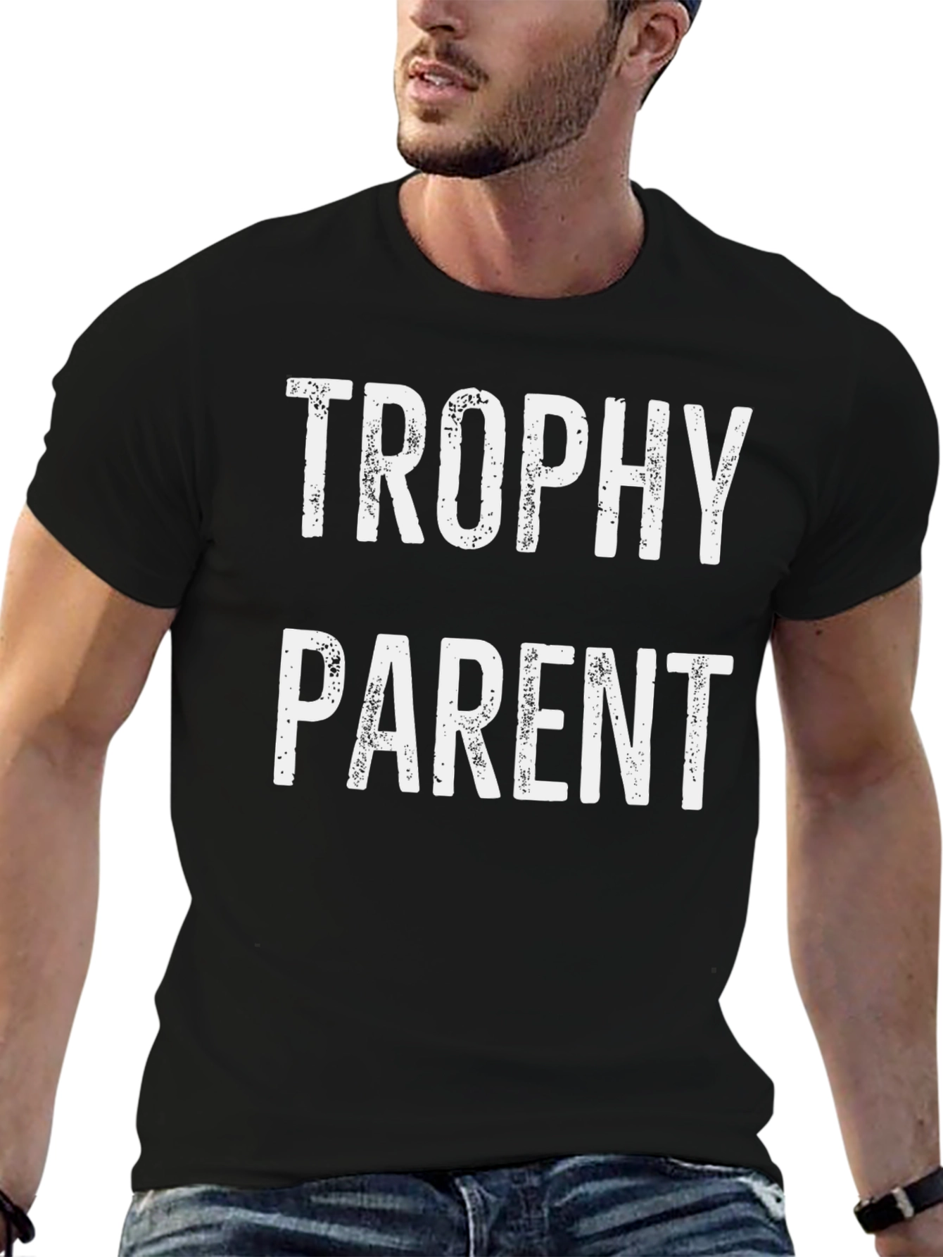 Trophy Parent Graphic T-Shirt - Black Cotton Tee