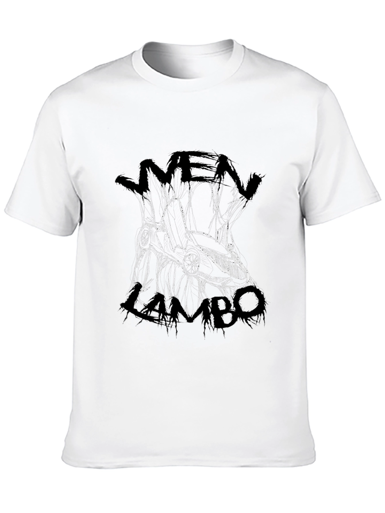 Mens Black Lambo Sketch Graphic Tee