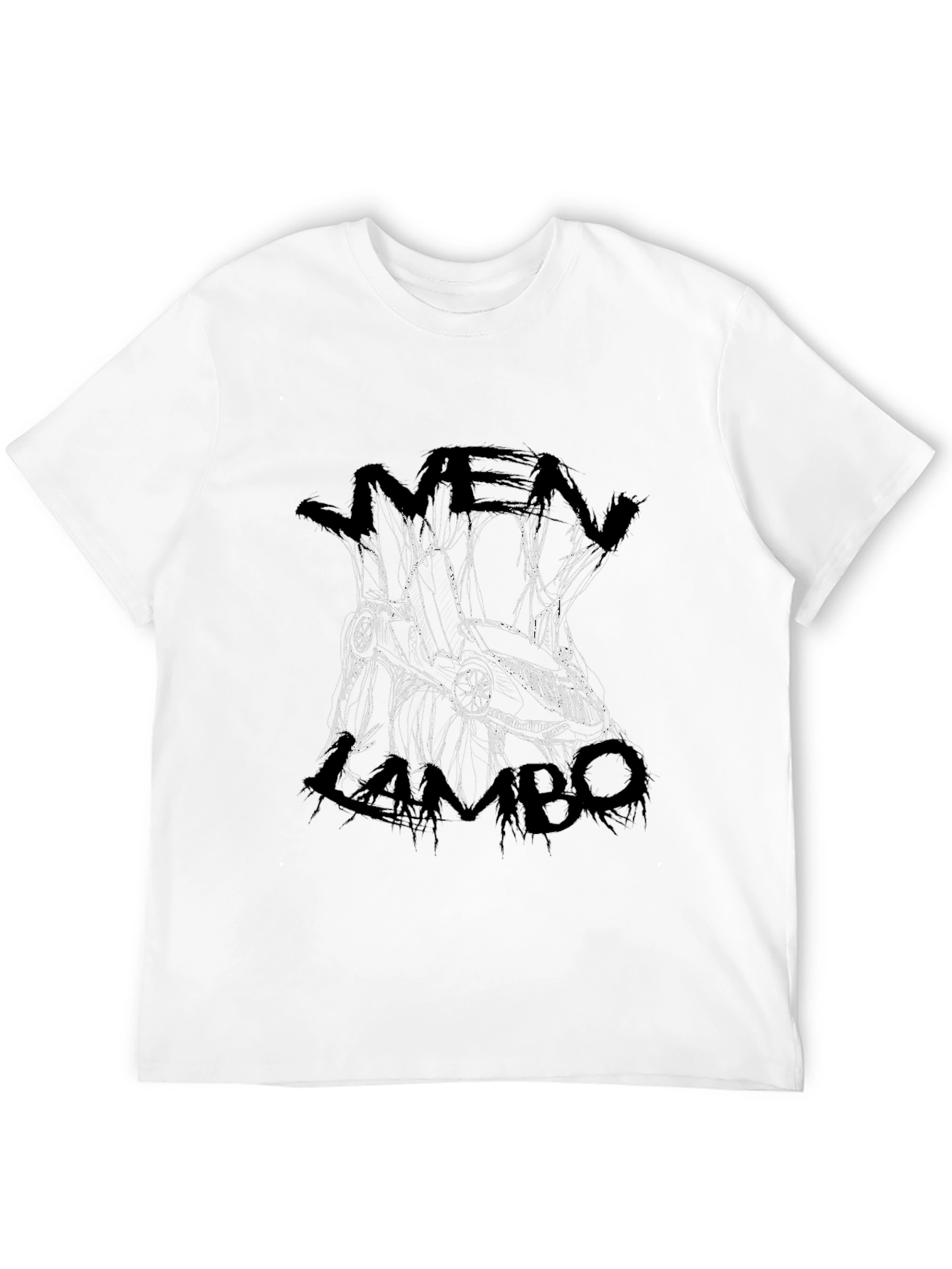 Mens Black Lambo Sketch Graphic Tee