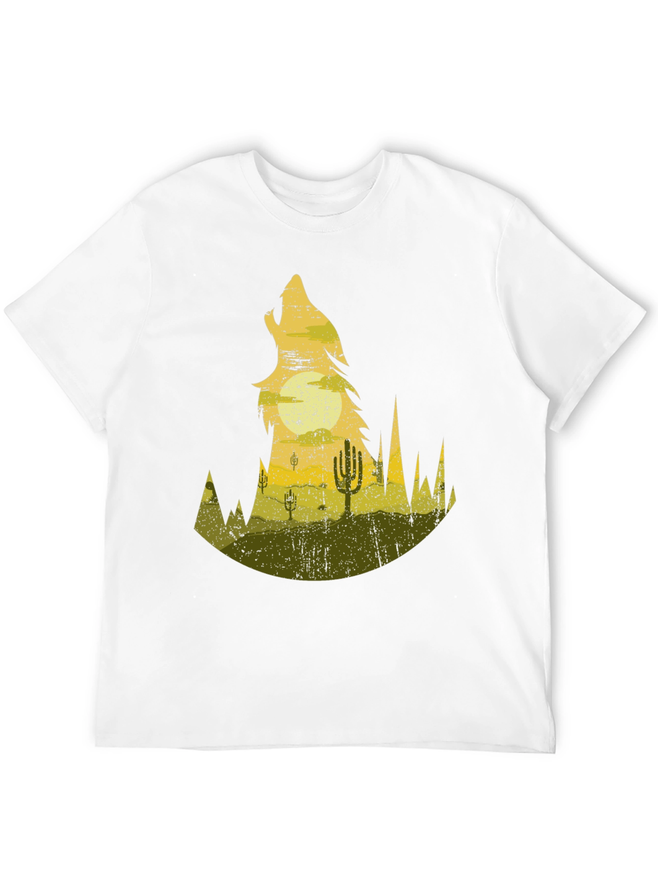Wolf Desert Scene Graphic Tee