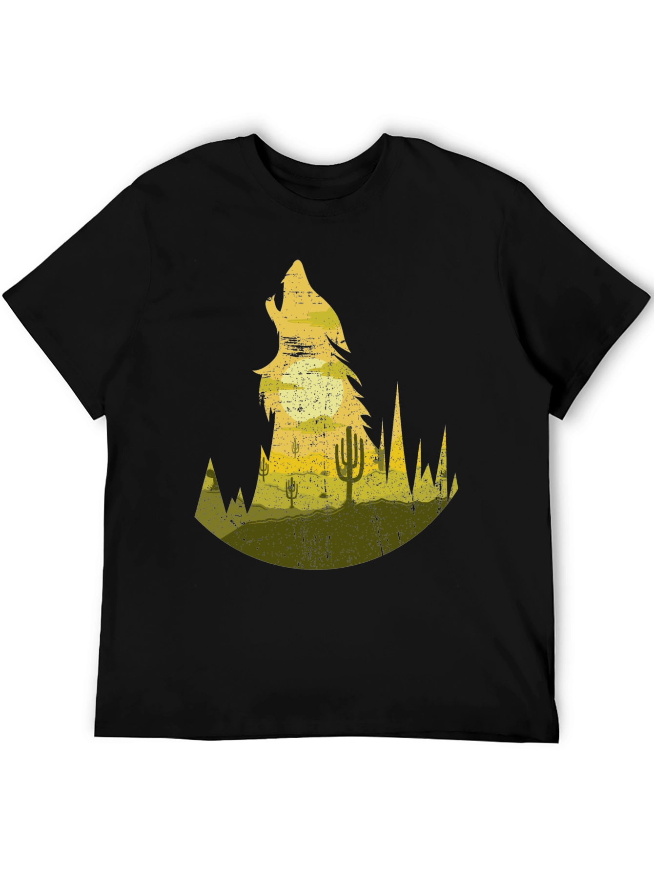 Wolf Desert Scene Graphic Tee