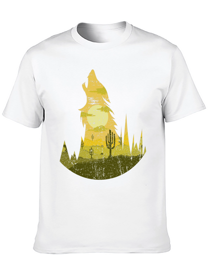 Wolf Desert Scene Graphic Tee