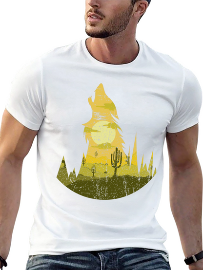 Wolf Desert Scene Graphic Tee
