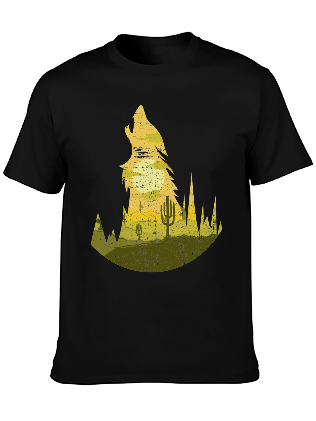 Wolf Desert Scene Graphic Tee