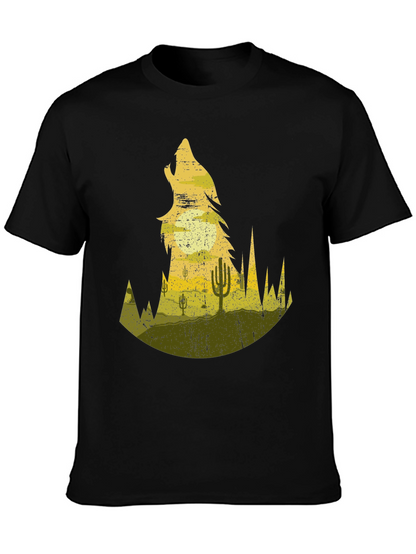 Wolf Desert Scene Graphic Tee