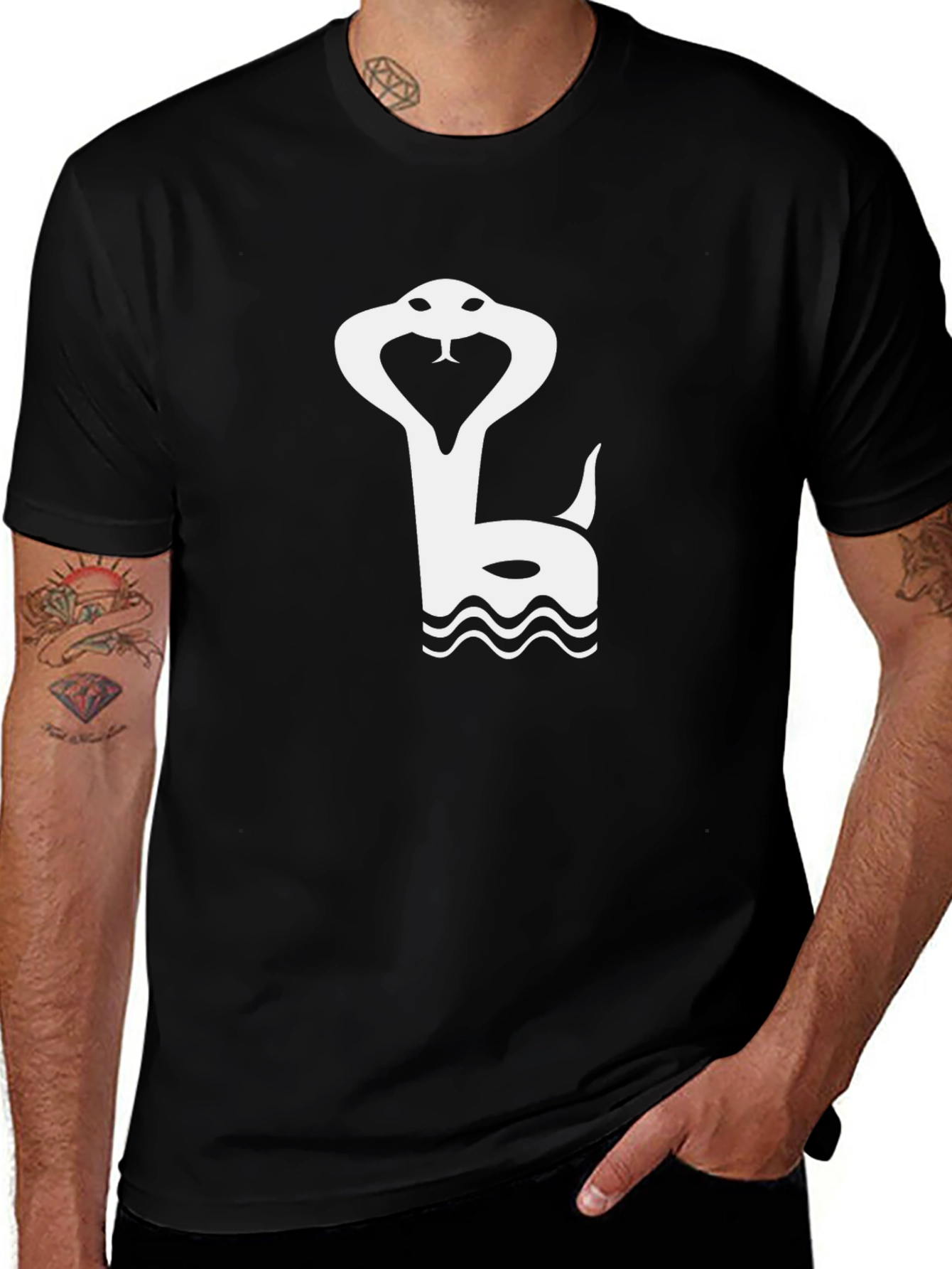 Black Snake Graphic Tee - Stylish Cobra Design