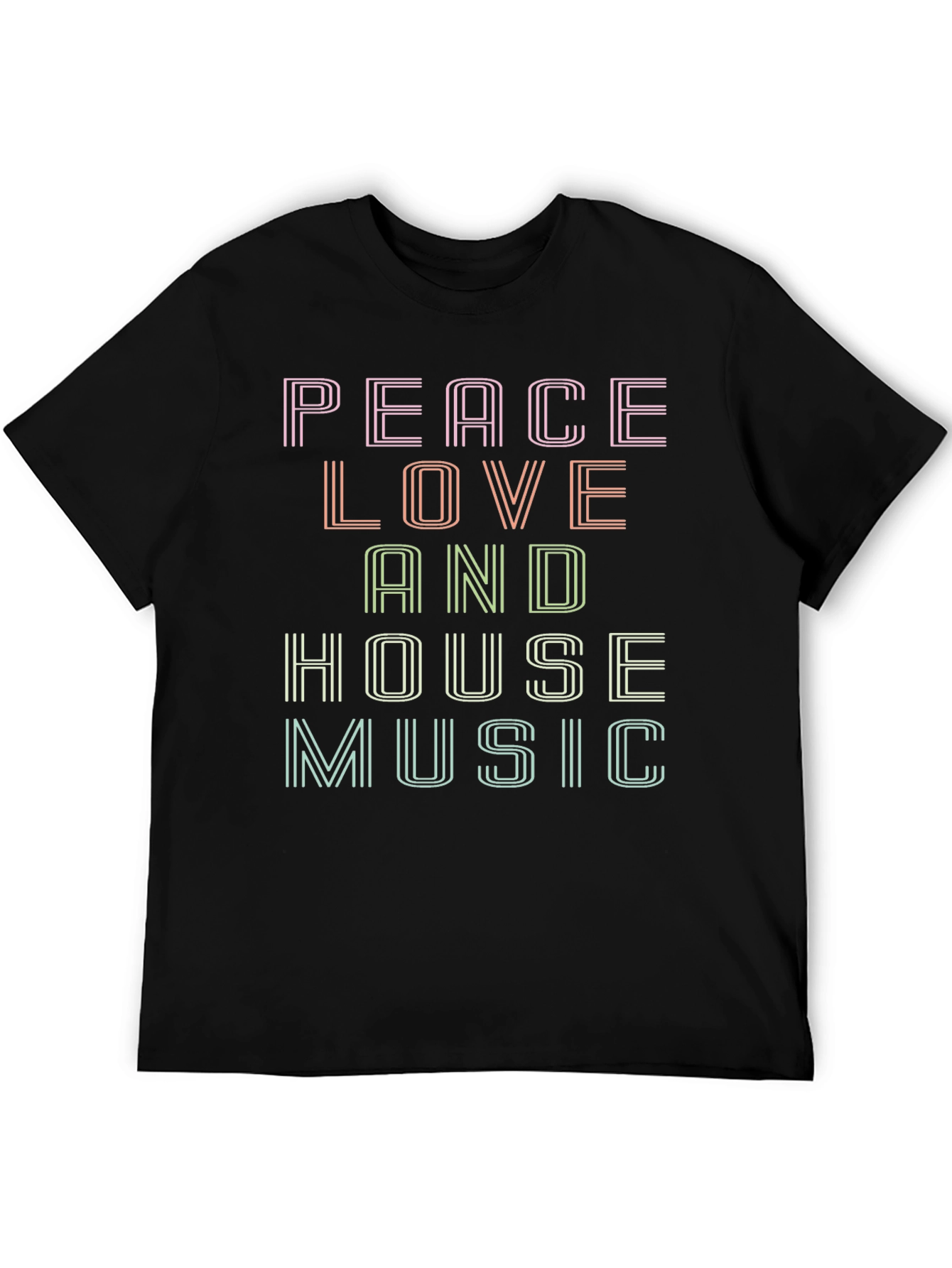 Peace Love House Music Graphic T-Shirt