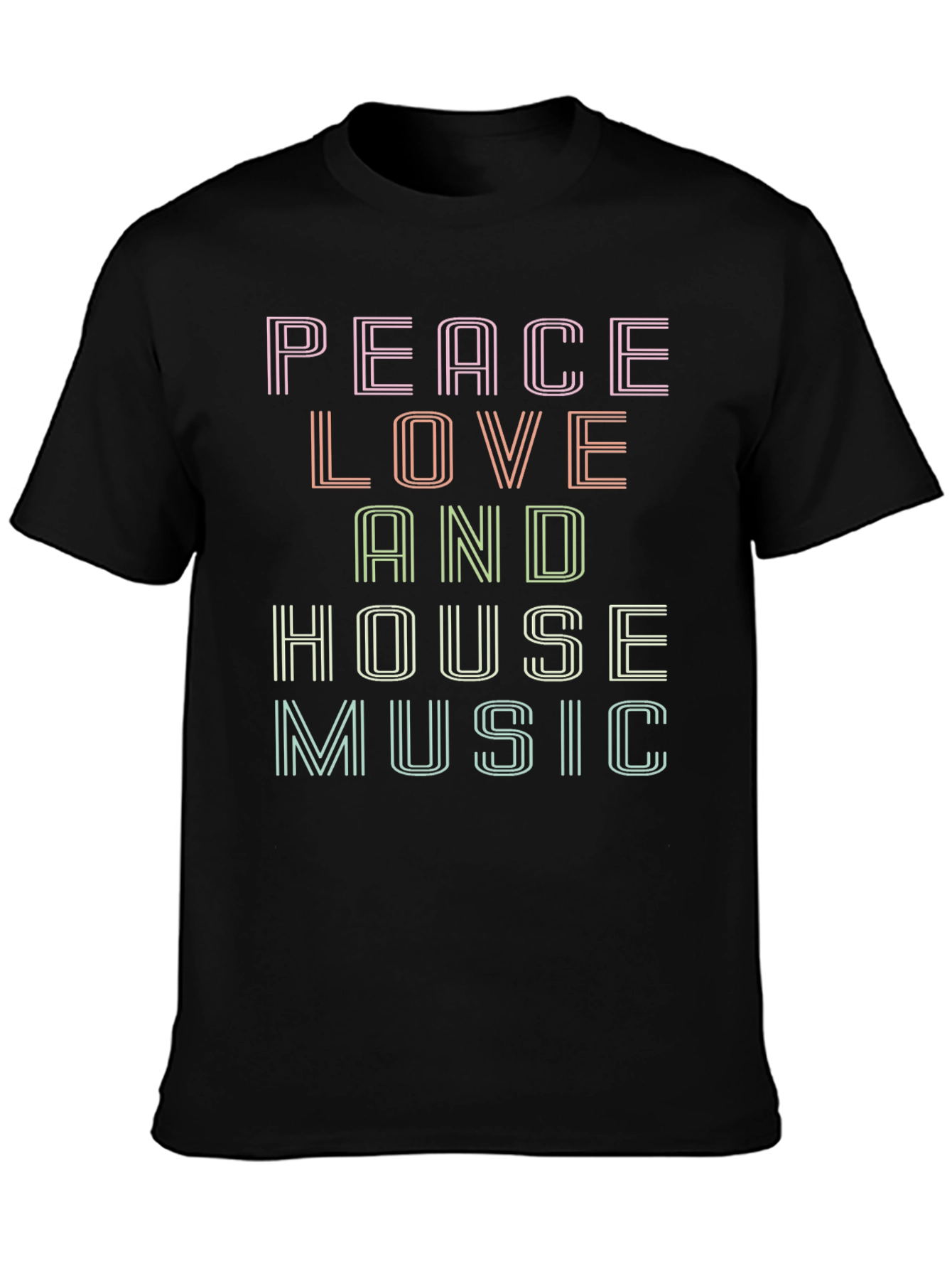 Peace Love House Music Graphic T-Shirt