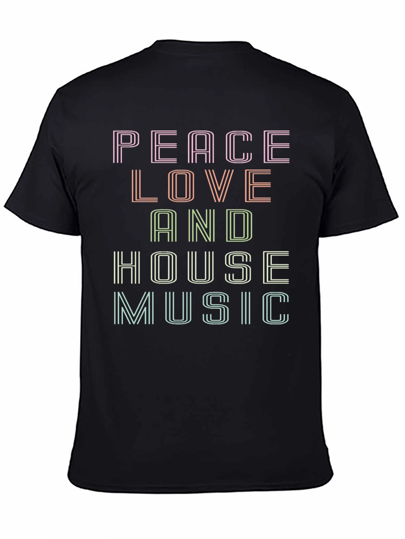Peace Love House Music Graphic T-Shirt
