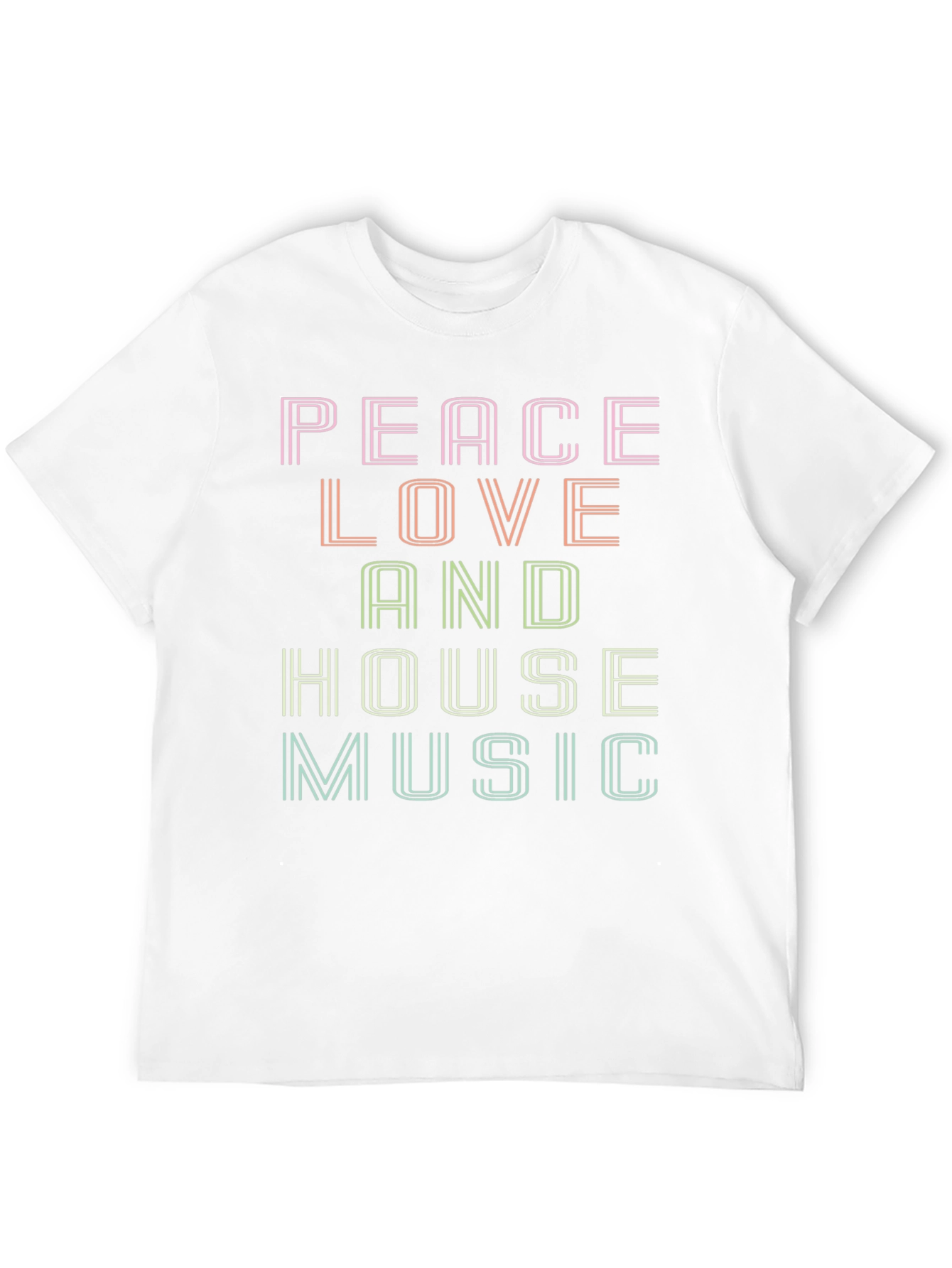 Peace Love House Music Graphic T-Shirt