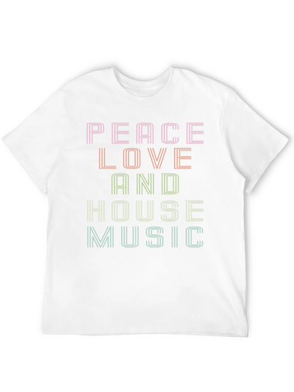 Peace Love House Music Graphic T-Shirt