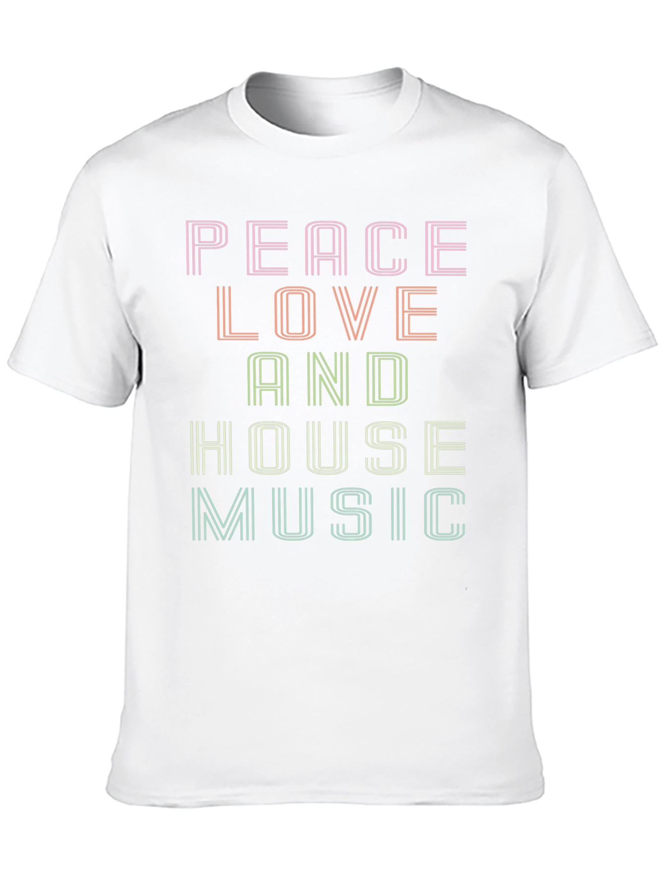 Peace Love House Music Graphic T-Shirt