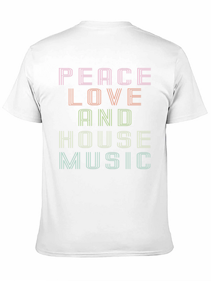 Peace Love House Music Graphic T-Shirt