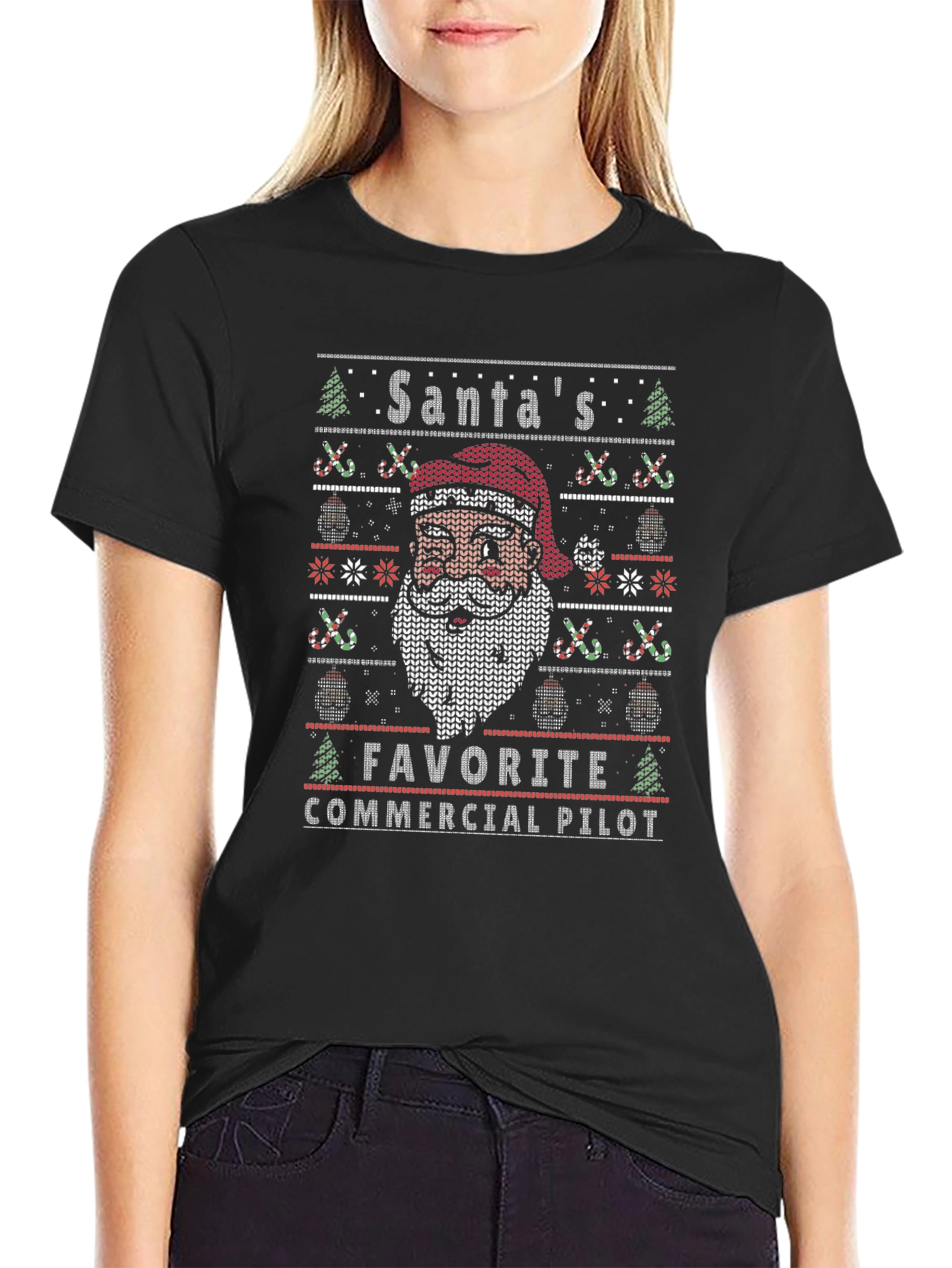 Santas Favorite Commercial Pilot Christmas T-Shirt
