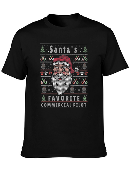 Santas Favorite Commercial Pilot Christmas T-Shirt