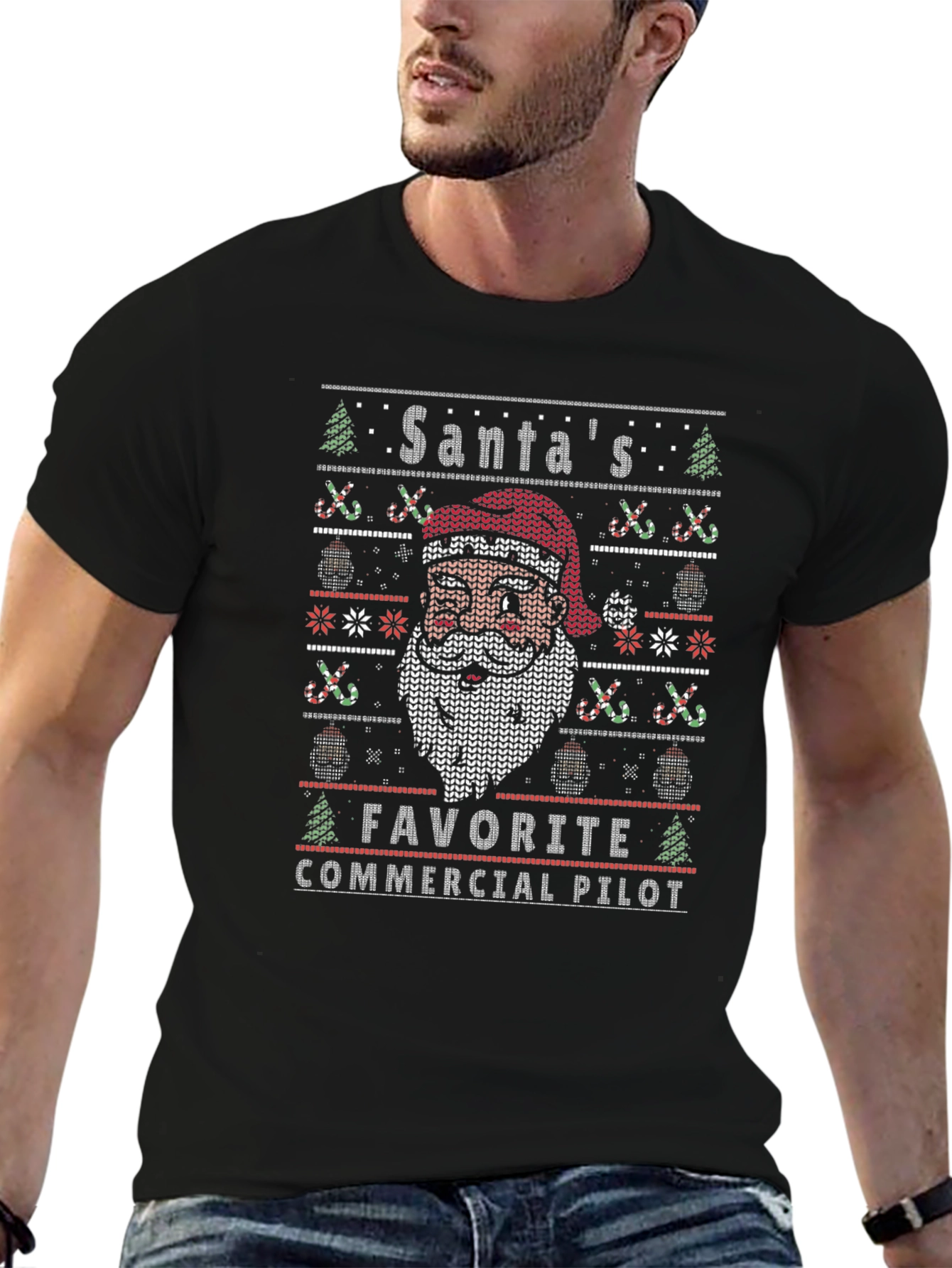 Santas Favorite Commercial Pilot Christmas T-Shirt
