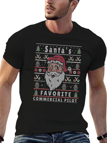 Santas Favorite Commercial Pilot Christmas T-Shirt