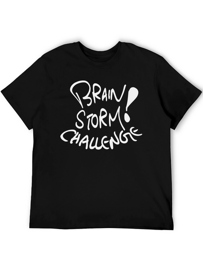 Brain Storm Challenge Black Graphic T-Shirt