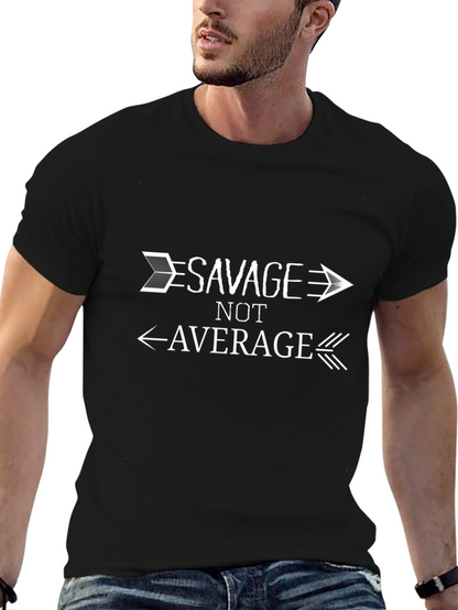 Savage Not Average Black Graphic T-Shirt