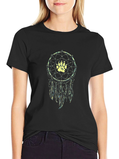 Dreamcatcher Paw Print Graphic T-Shirt