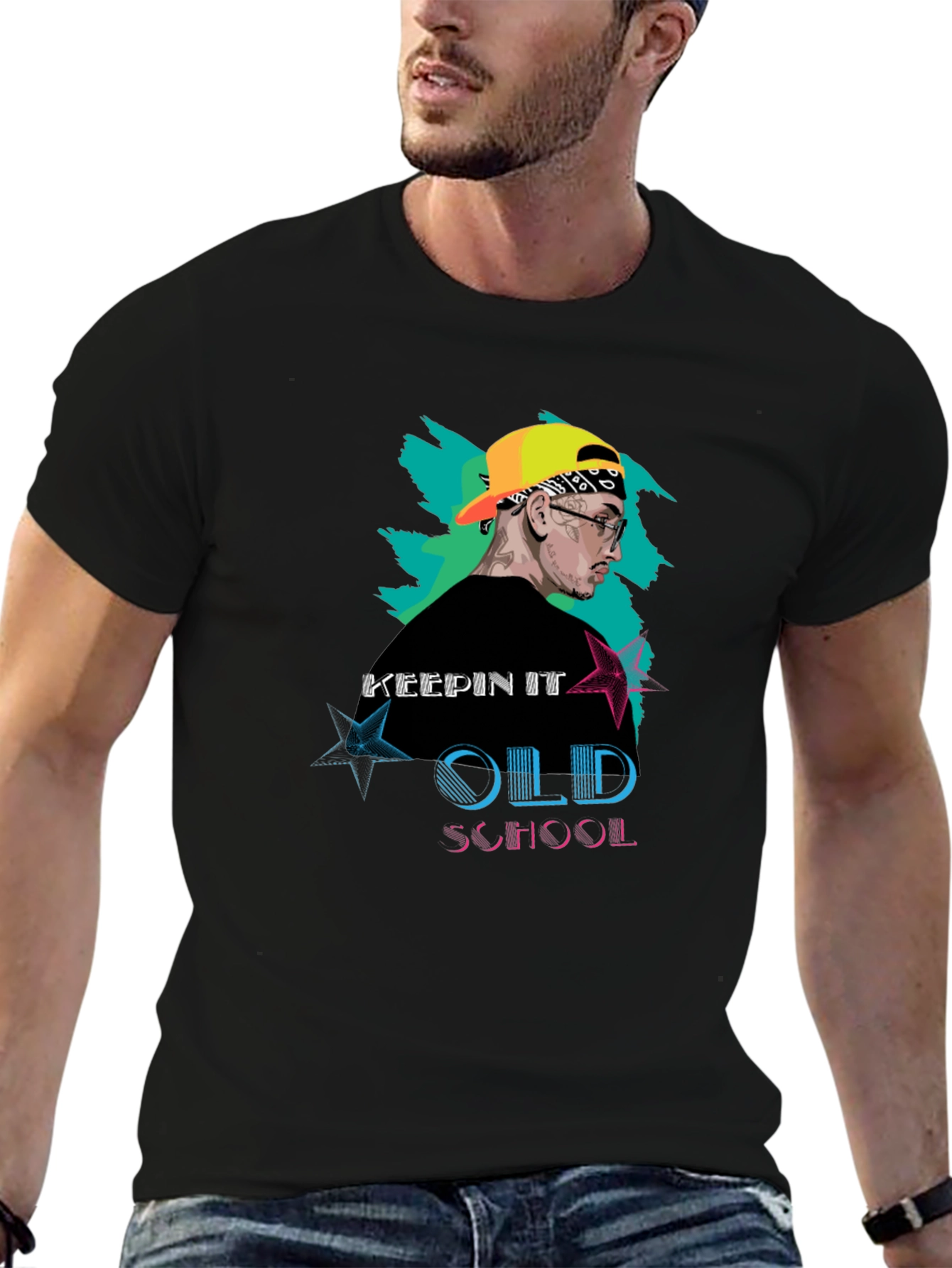 Keepin It Old School Black Graphic Tee