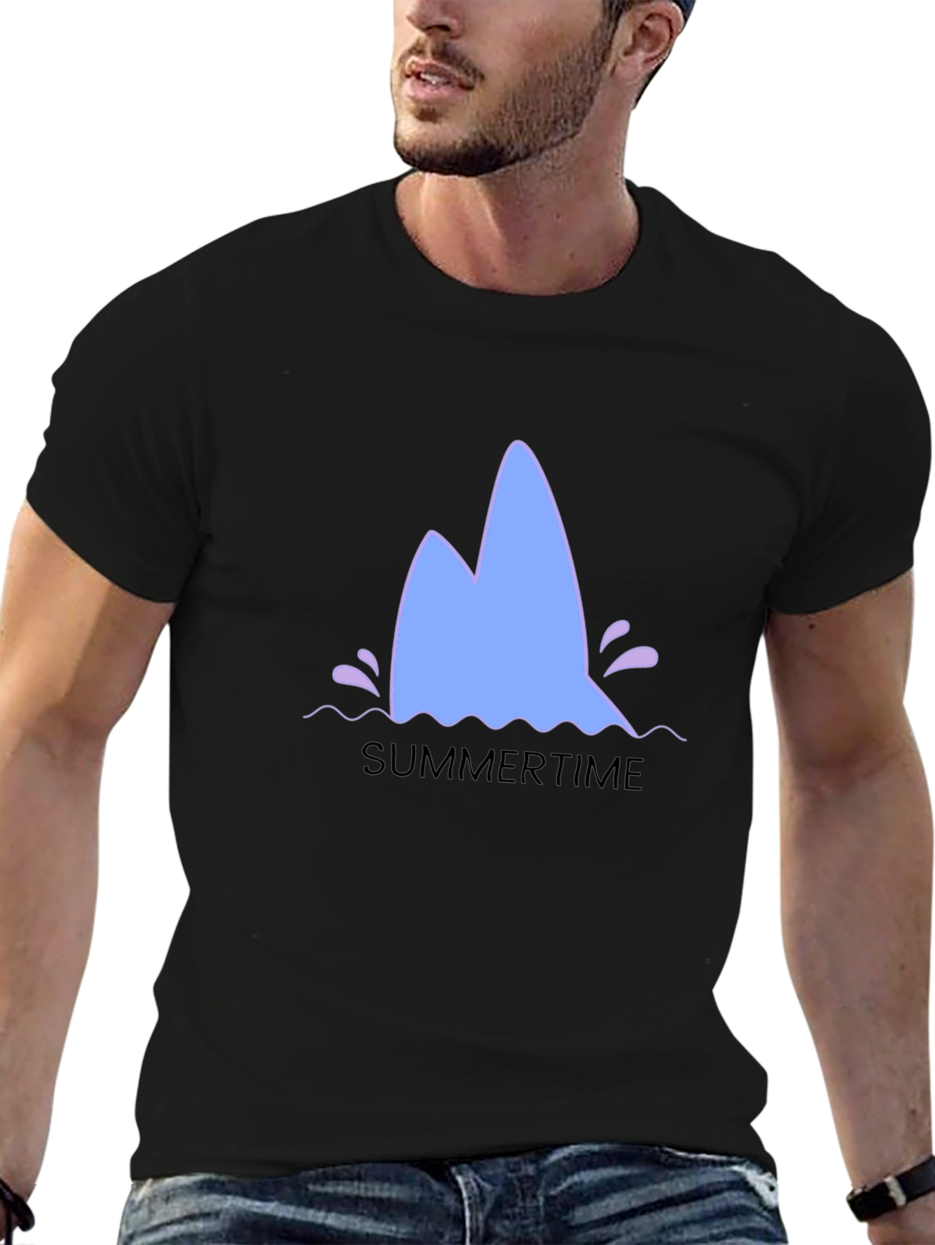 Summertime Shark Fin Graphic Tee