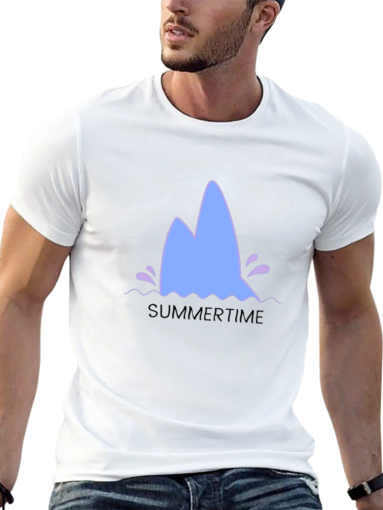 Summertime Shark Fin Graphic Tee