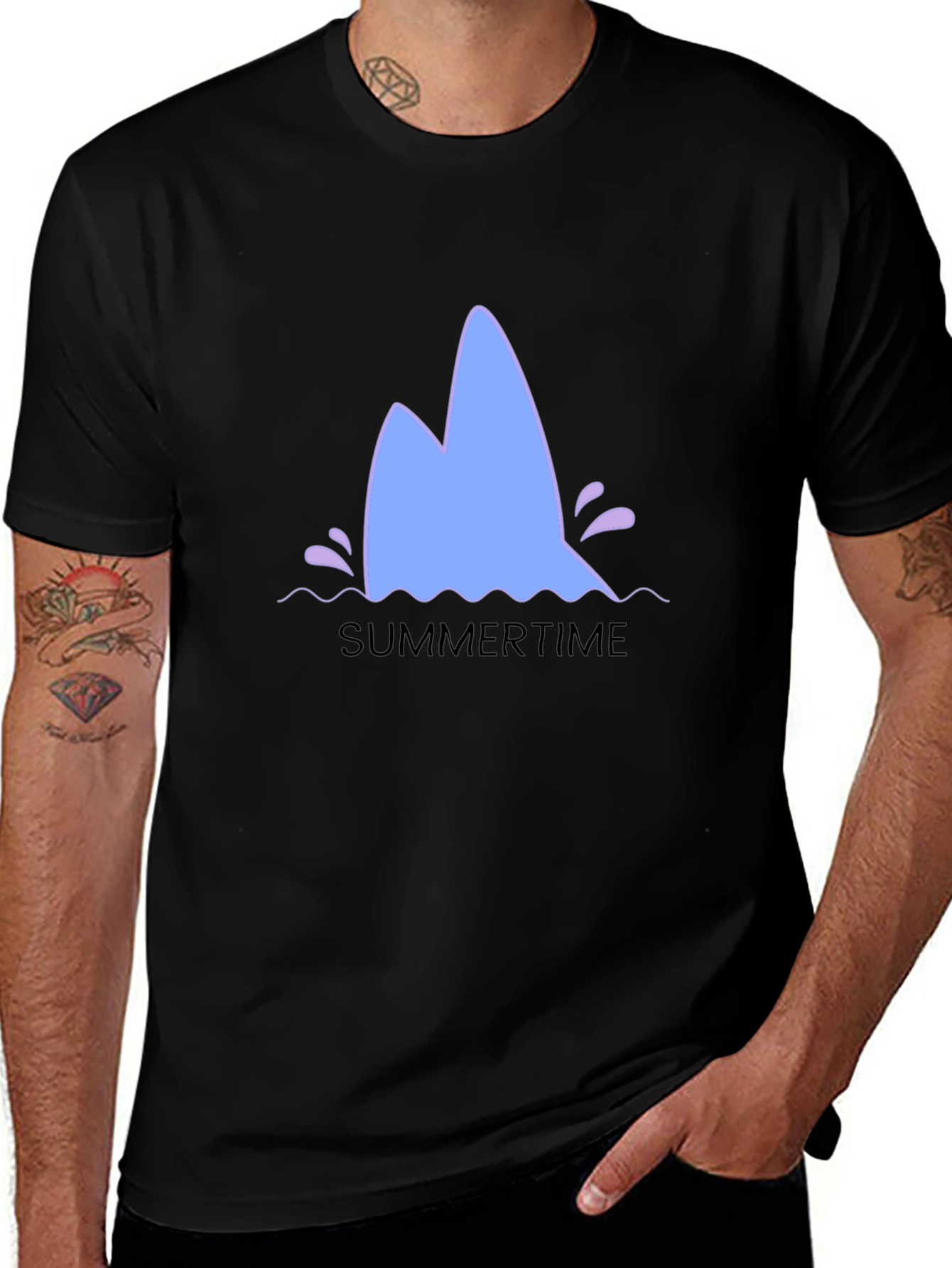 Summertime Shark Fin Graphic Tee