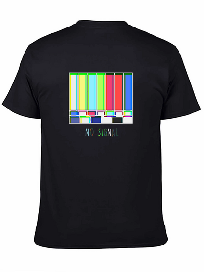 No Signal Retro TV Test Pattern Black T-Shirt