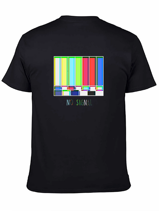 No Signal Retro TV Test Pattern Black T-Shirt