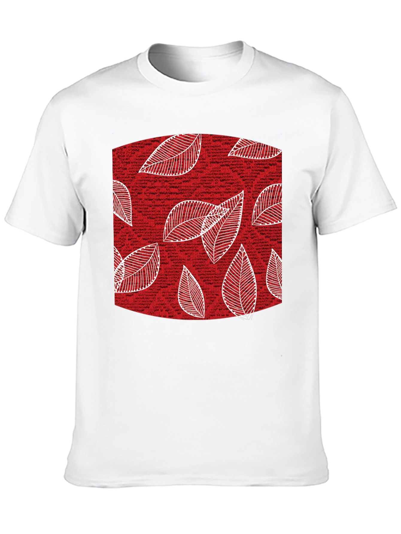 Leaf Pattern Tee - Stylish Mens Black Cotton T-Shirt
