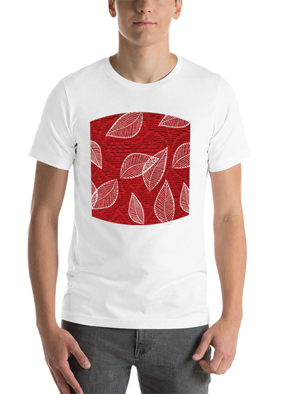 Leaf Pattern Tee - Stylish Mens Black Cotton T-Shirt