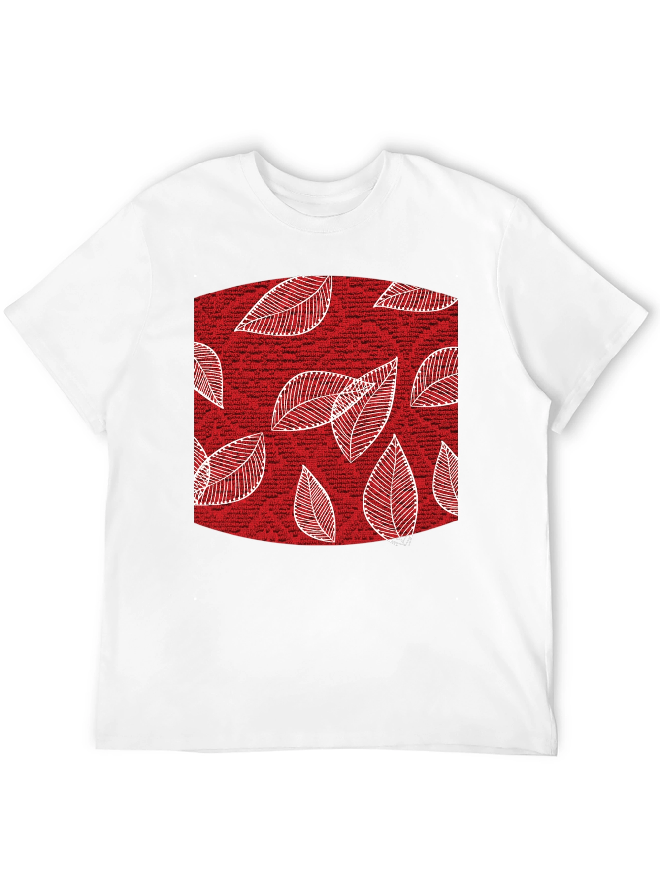 Leaf Pattern Tee - Stylish Mens Black Cotton T-Shirt