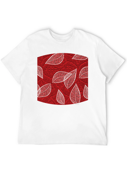 Leaf Pattern Tee - Stylish Mens Black Cotton T-Shirt