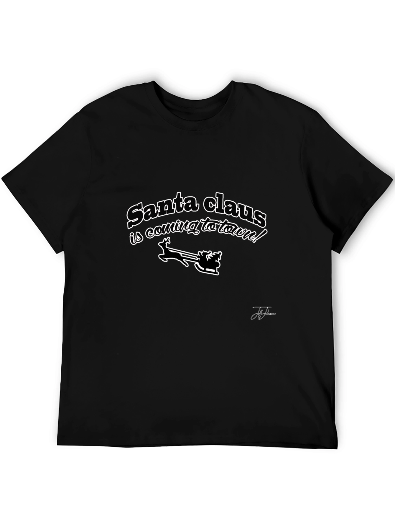 Santa Claus Is Coming To Town Black T-Shirt