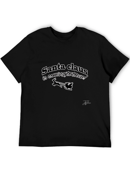 Santa Claus Is Coming To Town Black T-Shirt