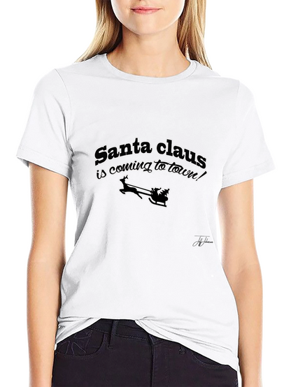 Santa Claus Is Coming To Town Black T-Shirt