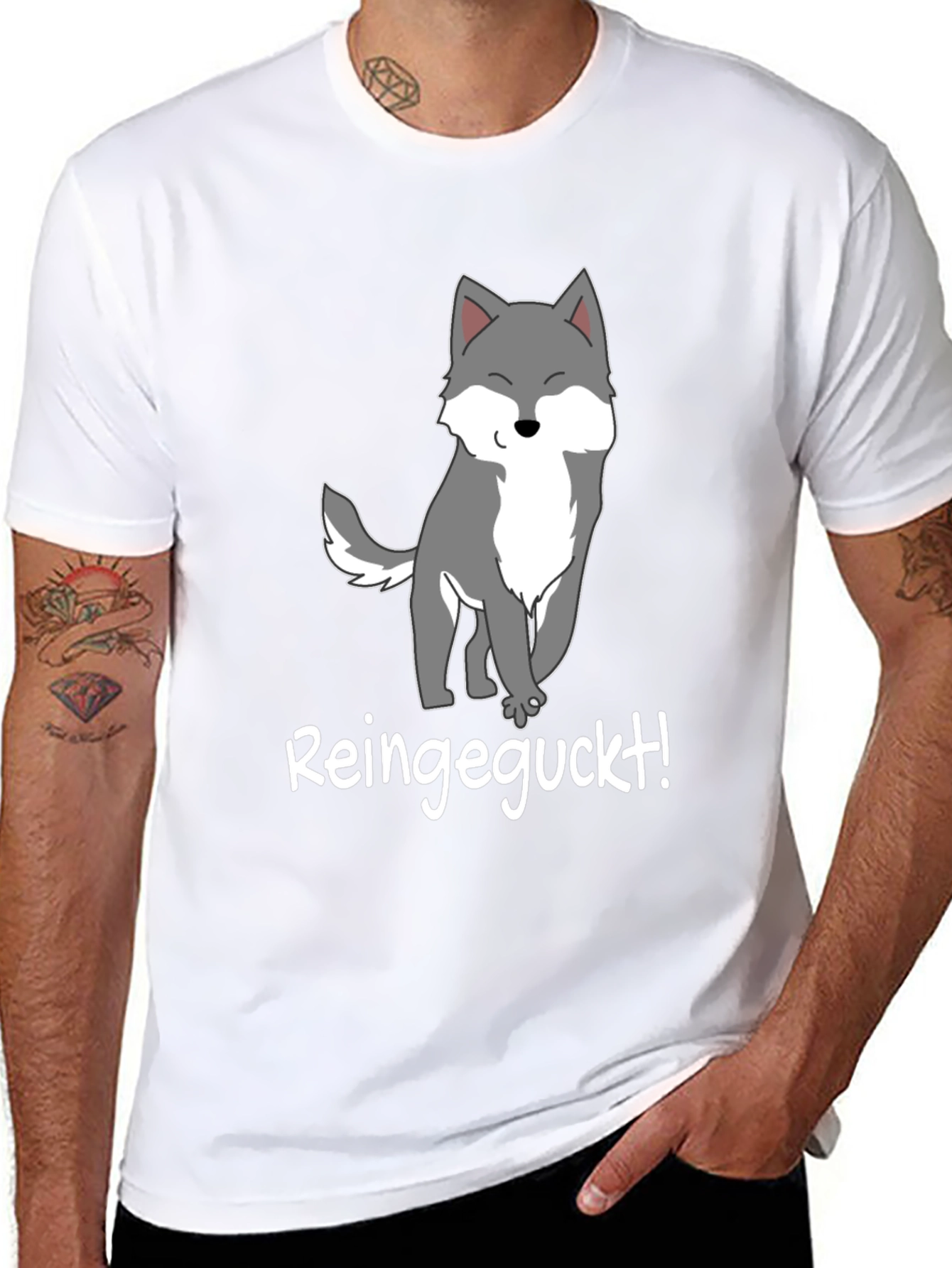 Cartoon Wolf T-Shirt - Reingeguckt!