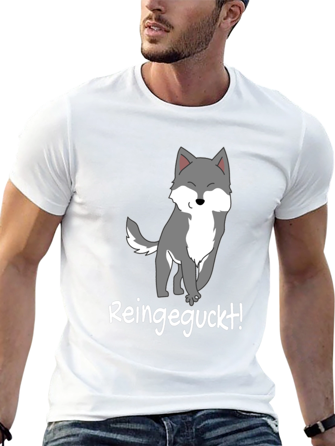 Cartoon Wolf T-Shirt - Reingeguckt!