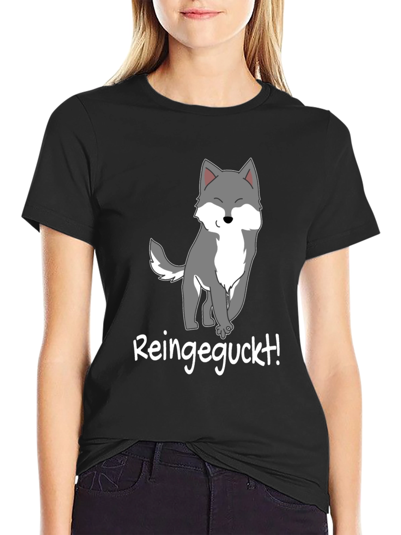Cartoon Wolf T-Shirt - Reingeguckt!