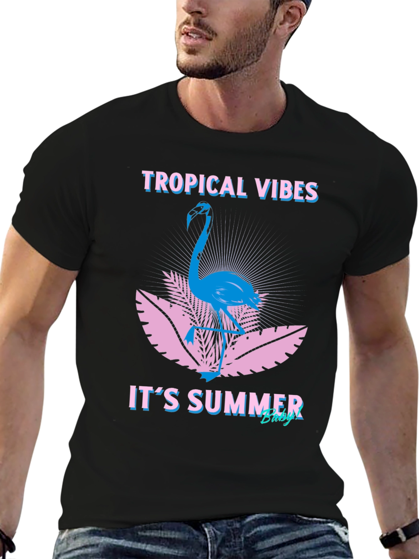 Tropical Vibes Flamingo Graphic Tee