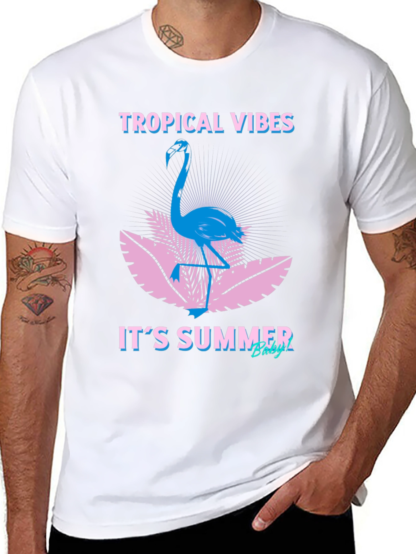 Tropical Vibes Flamingo Graphic Tee