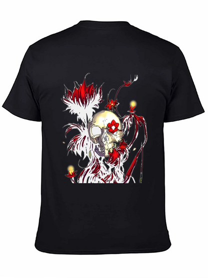 Skull & Flowers Graphic Tee - Unique Design