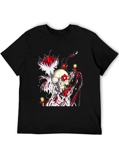 Skull & Flowers Graphic Tee - Unique Design