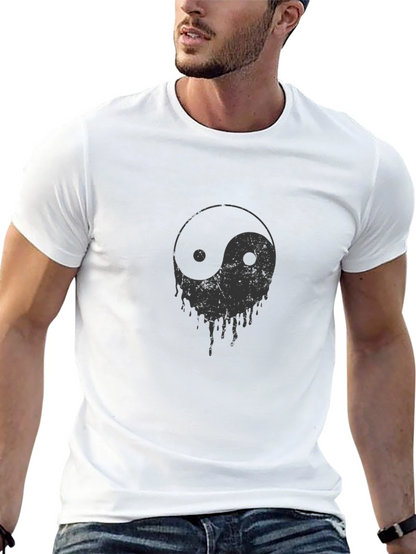 Yin Yang Drip Graphic Tee - Cool Casual Style