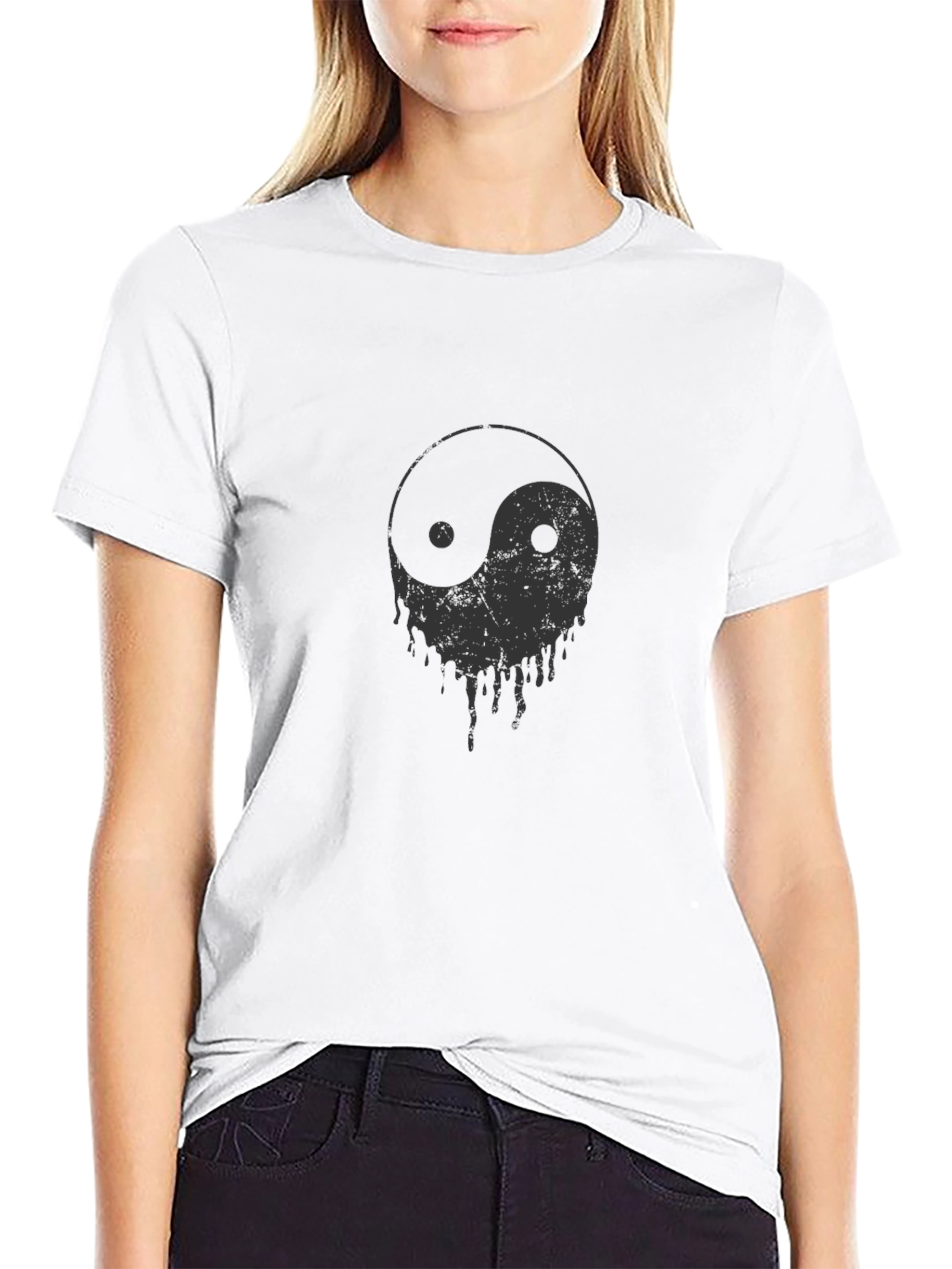 Yin Yang Drip Graphic Tee - Cool Casual Style