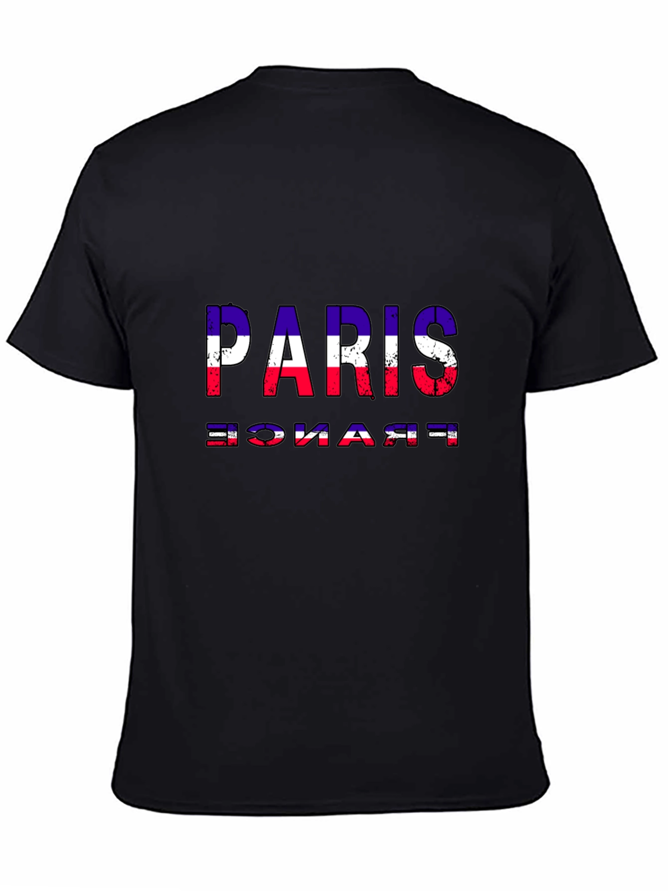 Paris France Flag T-Shirt Black