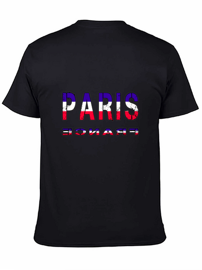 Paris France Flag T-Shirt Black